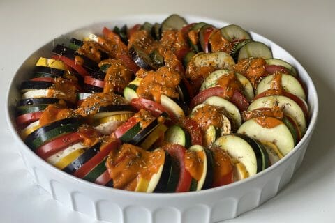 Cliquez pour zoomer ! Tian de légumes et mozzarella Thermomix par couteausuisse