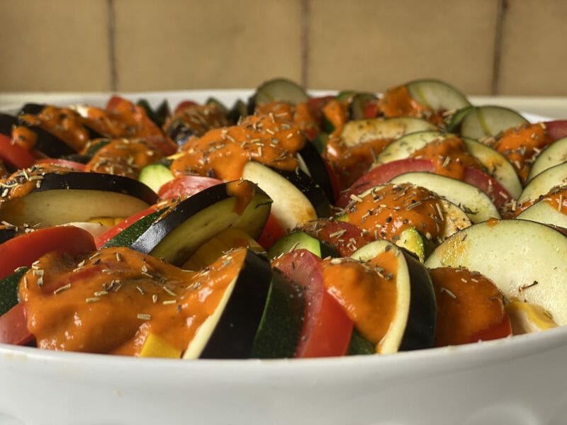 Cliquez pour zoomer ! Tian de légumes et mozzarella Thermomix par couteausuisse