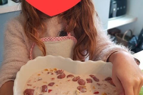 Cliquez pour zoomer ! Gratin de torsades aux merguez Thermomix par vivizou