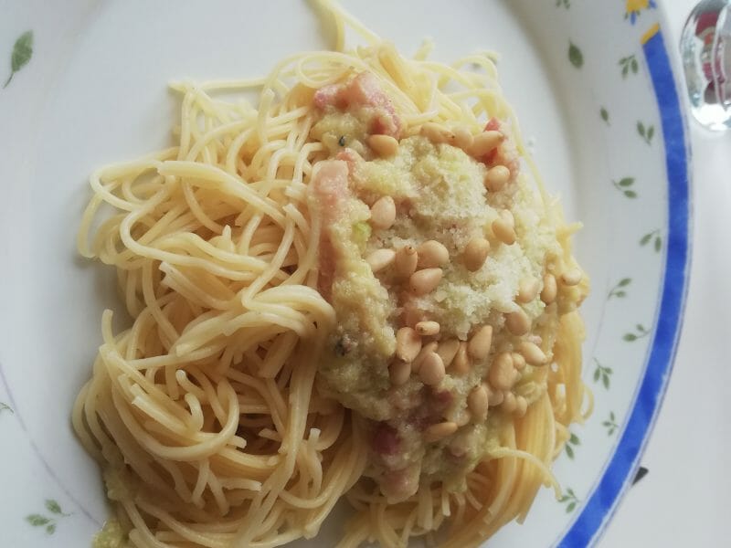 Cliquez pour zoomer ! Pâtes aux courgettes façon carbonara Thermomix par lulu_13