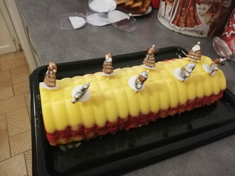 Cliquez pour zoomer ! Bûche glacée mangue et framboise Thermomix par Mélody