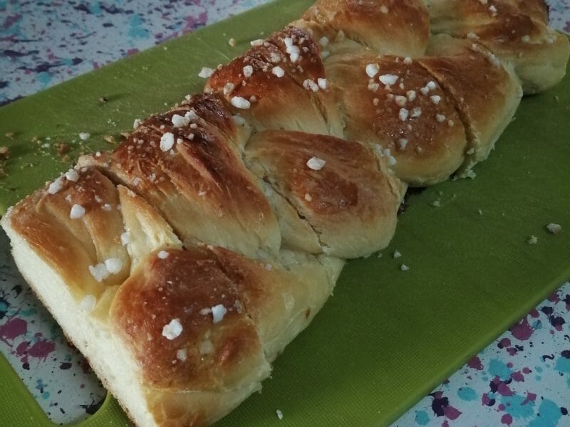 Cliquez pour zoomer ! Brioche tressée à la mie filante Thermomix par ceres8313