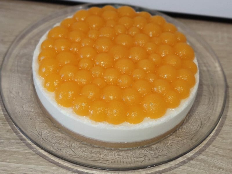 Cliquez pour zoomer ! Panna cotta citron sur sablé spéculoos et miroir de mangue Thermomix par Anne-k