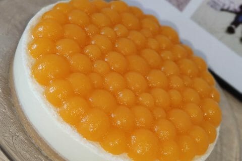 Cliquez pour zoomer ! Panna cotta citron sur sablé spéculoos et miroir de mangue Thermomix par Anne-k