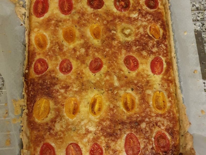 Cliquez pour zoomer ! Tarte au thon, tomate et moutarde Thermomix par mmmr