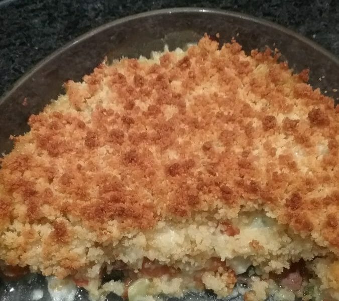 Cliquez pour zoomer ! Crumble courgettes, chèvre et lardons Thermomix par FAM72