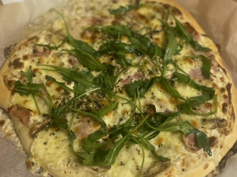 Cliquez pour zoomer ! Pizza blanche aux champignons Thermomix par viny67