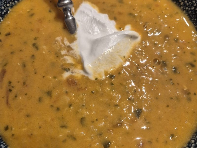 Cliquez pour zoomer ! Soupe de lentilles corail, curry et coco Thermomix par leffetpapillon