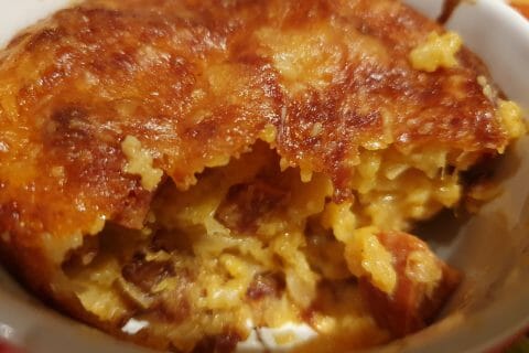 Cliquez pour zoomer ! Clafoutis cancoillotte, poireaux et chorizo Thermomix par leffetpapillon