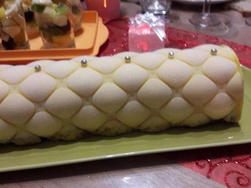 Cliquez pour zoomer ! Bûche glacée mangue et framboise Thermomix par gaelle91