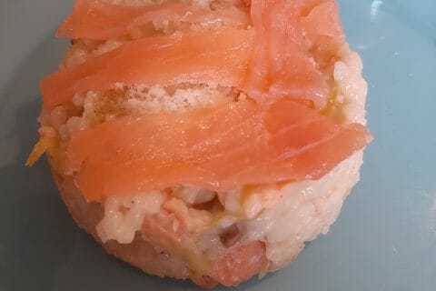 Cliquez pour zoomer ! Risotto poireaux et saumon fumé Thermomix par sophie33210