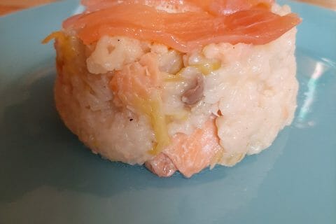 Cliquez pour zoomer ! Risotto poireaux et saumon fumé Thermomix par sophie33210