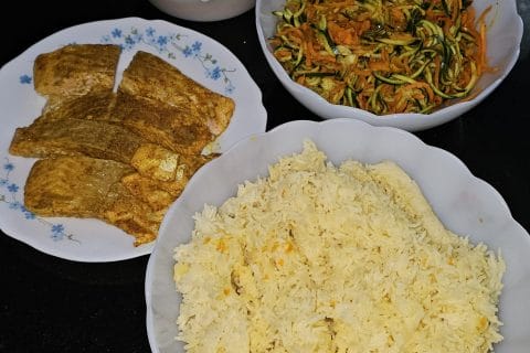 Cliquez pour zoomer ! Saumon sauce curry et tagliatelles de légumes Thermomix par katy_8