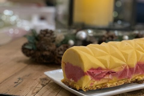 Cliquez pour zoomer ! Bûche glacée mangue et framboise Thermomix par elisa1994