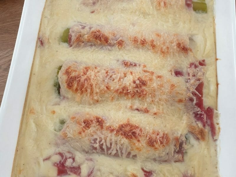 Cliquez pour zoomer ! Gratin de poireau au jambon Thermomix par Dodi