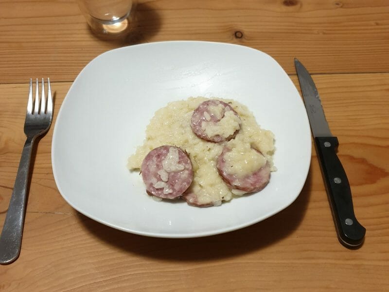 Cliquez pour zoomer ! Risotto à la saucisse fumée et au comté Thermomix par Dodi