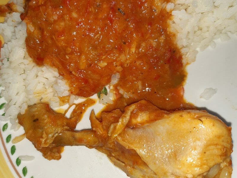 Cliquez pour zoomer ! Poulet au chilindrón Thermomix par Pepette