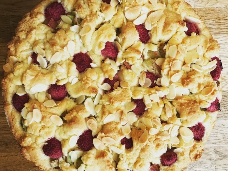 Cliquez pour zoomer ! Cookie-crumble rhubarbe framboises Thermomix par Nano