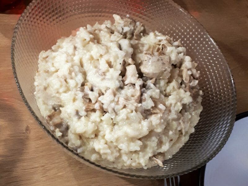 Cliquez pour zoomer ! Risotto poulet et champignons Thermomix par mamou31410