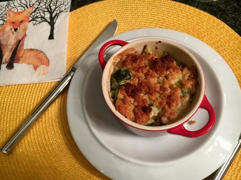 Cliquez pour zoomer ! Crumble courgettes, chèvre et lardons Thermomix par Francesca