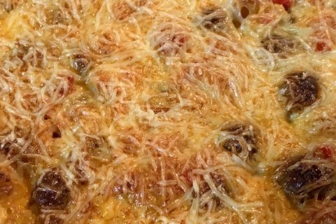 Cliquez pour zoomer ! Gratin de torsades aux merguez Thermomix par pauline13