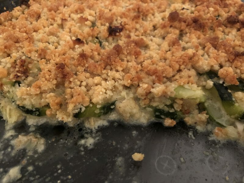 Cliquez pour zoomer ! Crumble courgettes, chèvre et lardons Thermomix par Fabienne