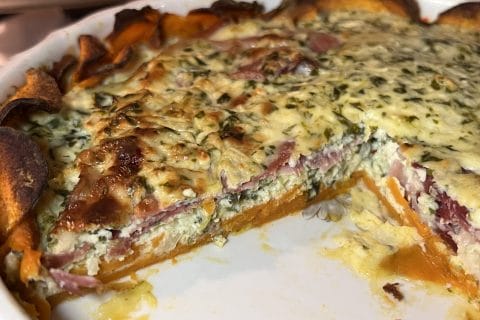 Cliquez pour zoomer ! Quiche à la patate douce, feta et jambon cru Thermomix par Grenouille01