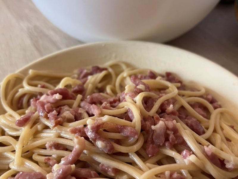 Cliquez pour zoomer ! Pâtes carbonara Thermomix par Grenouille01