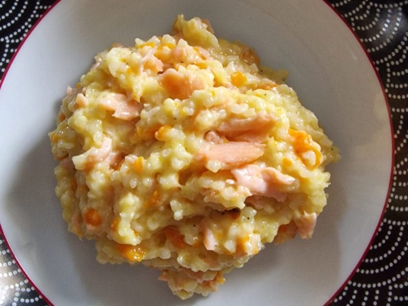 Cliquez pour zoomer ! Risotto carottes et saumon fumé Thermomix par Jeepounet