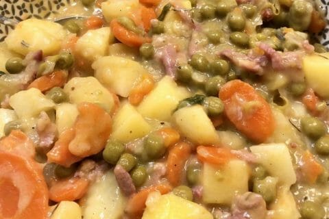 Jardinière de légumes aux lardons au Thermomix - Cookomix