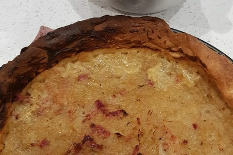 Cliquez pour zoomer ! Tarte aux oignons, lardons et moutarde douce au Thermomix