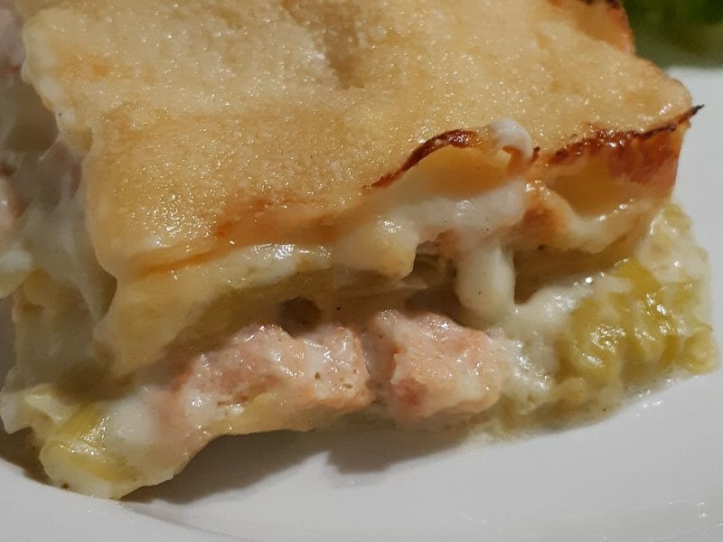 Cliquez pour zoomer ! Lasagnes au saumon et poireaux Thermomix par gailou