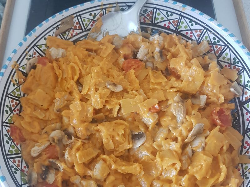 Cliquez pour zoomer ! Pennes au poulet, tomates et champignons Thermomix par char_5