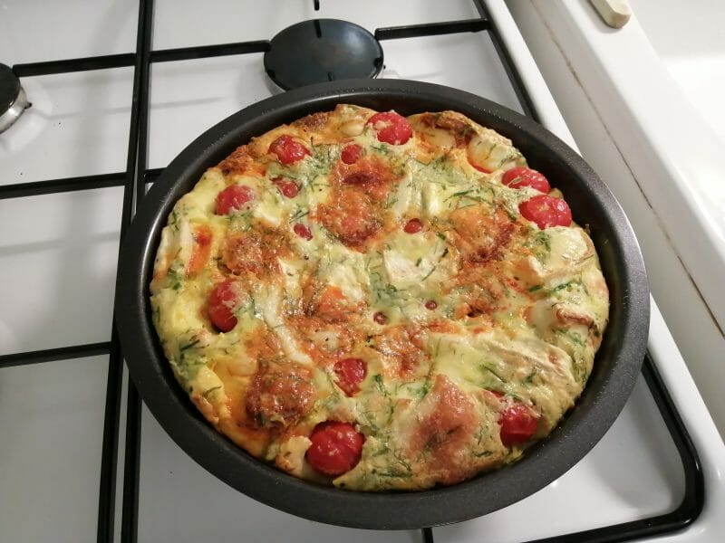 Cliquez pour zoomer ! Clafoutis tomates cerises et fromage de chèvre Thermomix par doudoune17