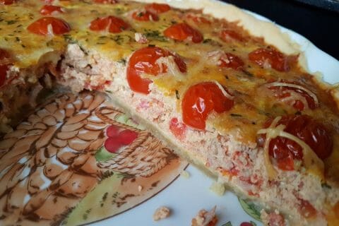 Cliquez pour zoomer ! Tarte au thon, tomate et moutarde Thermomix par P.Mumu