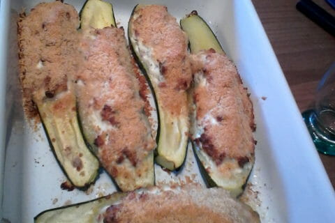 Cliquez pour zoomer ! Courgettes rondes farcies à la ricotta au Thermomix