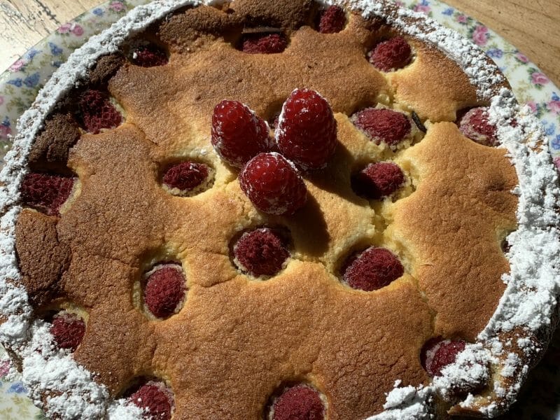 Gateau A La Ricotta Amandes Et Framboises Au Thermomix Cookomix