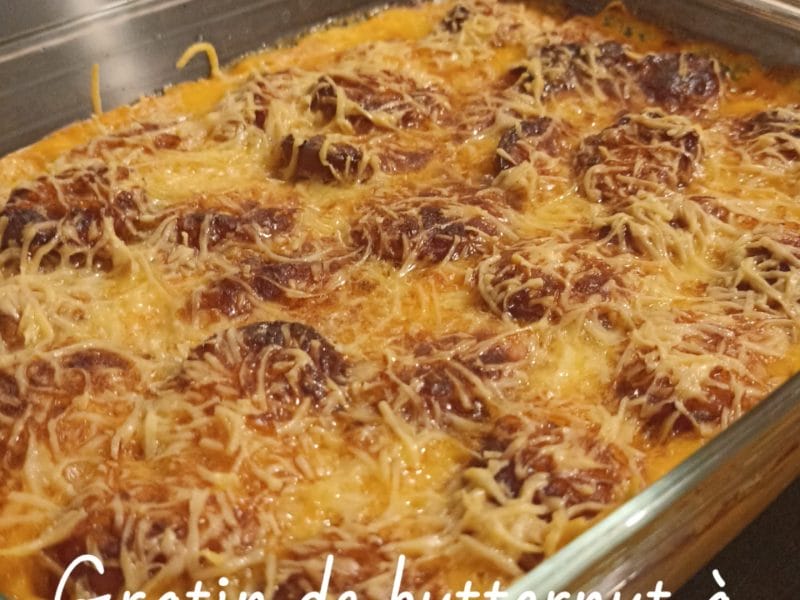 Cliquez pour zoomer ! Gratin de butternut à la saucisse de Montbéliard Thermomix par indy1984
