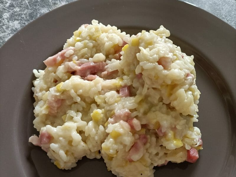 Cliquez pour zoomer ! Risotto poireaux et lardons Thermomix par fiorelina