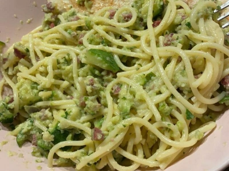 Cliquez pour zoomer ! Pâtes aux courgettes façon carbonara Thermomix par desiree57
