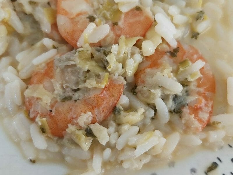 Cliquez pour zoomer ! Crevettes roses aux poireaux Thermomix par lilipink1