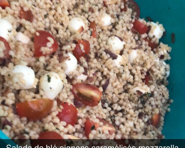 Cliquez pour zoomer ! Salade d’ebly, oignon caramélisé & mozzarella Thermomix par Sylvia1209