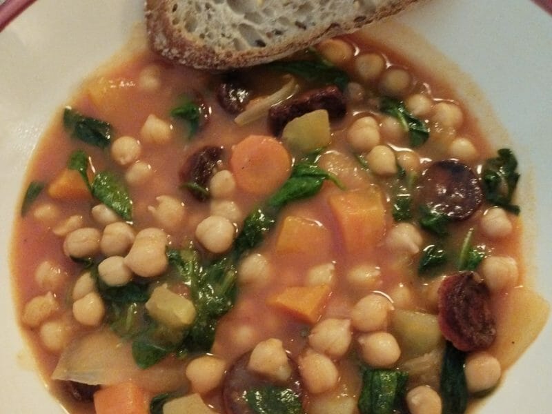 Cliquez pour zoomer ! Ragoût de pois chiches au chorizo et épinards Thermomix par emmie63