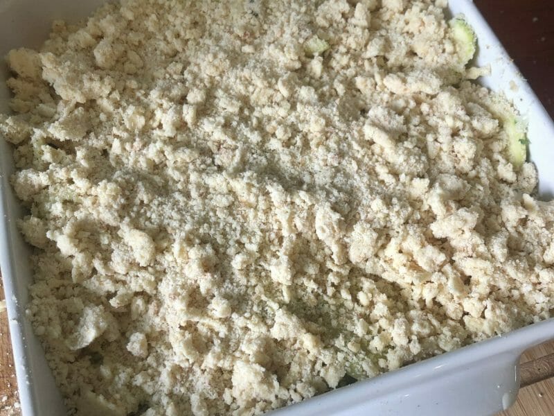 Cliquez pour zoomer ! Crumble courgettes, chèvre et lardons Thermomix par rachel_22