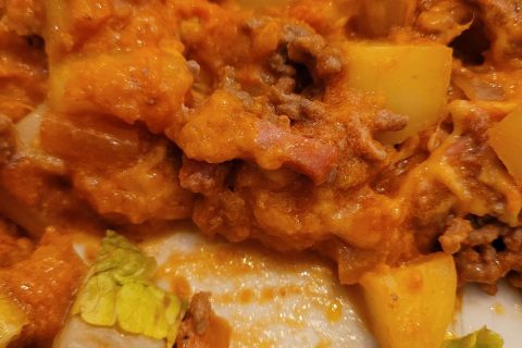 Cliquez pour zoomer ! Casserole de patates douces à la viande hachée et fêta Thermomix par kriss2004