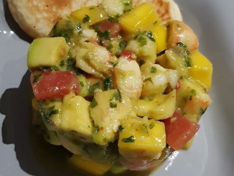Cliquez pour zoomer ! Ceviche de crevettes, mangue, avocat Thermomix par chatimon