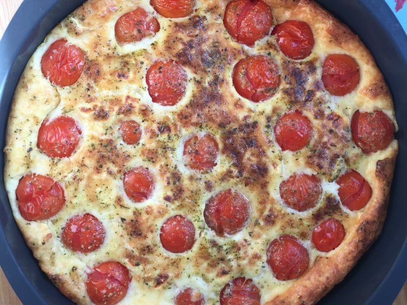 Cliquez pour zoomer ! Clafoutis tomates cerises et fromage de chèvre Thermomix par hypoline