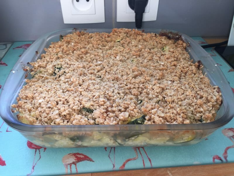Cliquez pour zoomer ! Crumble courgettes, basilic et parmesan Thermomix par hypoline