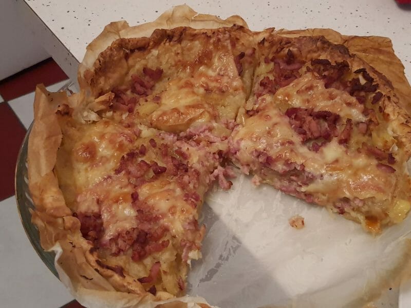 Cliquez pour zoomer ! Tarte aux pommes de terre et lardons Thermomix par conchivanille