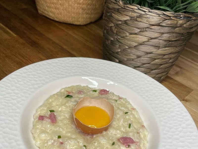 Cliquez pour zoomer ! Risotto façon carbonara Thermomix par Lucirresistible